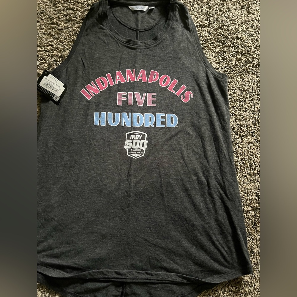 Indianapolis 500 Tank Top 108th Indy Car 2024 Women's Size Small Grey Camp David